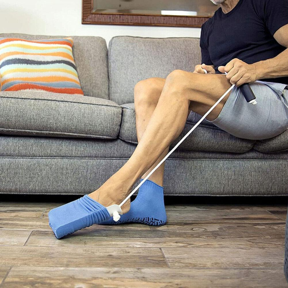 Sock Helper Tool for Seniors & Limited Mobility – Easy Dressing Aid with Long Handle, No Bending or Reaching, Compression Stocking Donner | Thomler