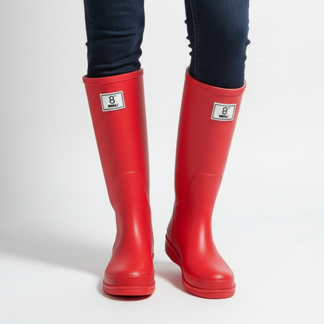 Women's Waterproof Rain Boots Mid-Calf – Slip-On PVC Wellington Boots for Wet Weather, Mud & Garden | Thomler