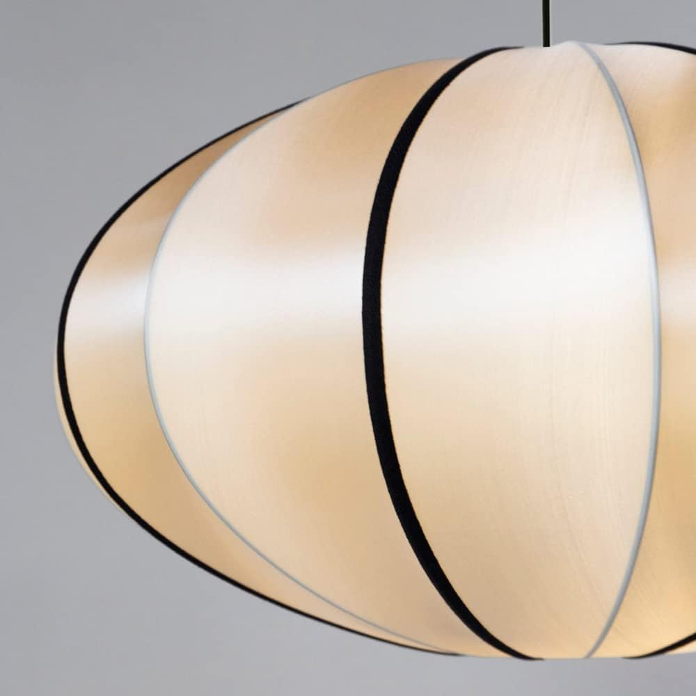 Pendant Light Silk 15.7 in Pumpkin Shade White Dining Room Bedroom Hanging Ceiling Lamp E27 Soft Ambient Lighting Adjustable Cord | Thomler