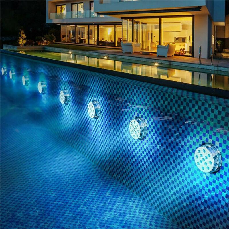 Submersible LED Pool Light with Remote Control, Waterproof Magnetic Suction Cup Underwater RGB Color Changing Accent Lighting for Pools | Thomler