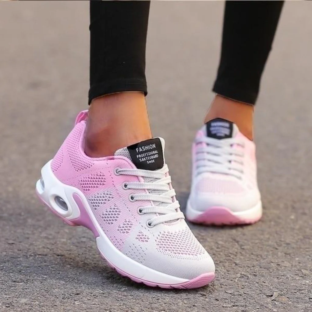 Cushioned Athletic Sneakers for Heel & Knee Support – Women's Lightweight Walking Shoes with Shock-Absorbing Sole for Plantar Fasciitis & Al | Thomler