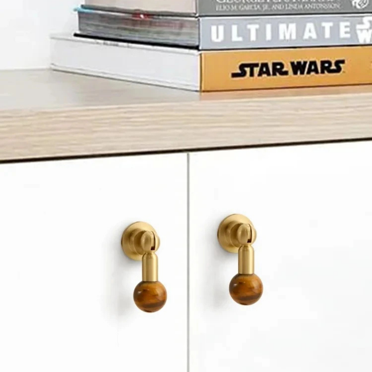 Decorative Brass & Crystal Knob for Cabinet Doors, Drawers & Furniture – Polished Hardware Pull Handle | Thomler