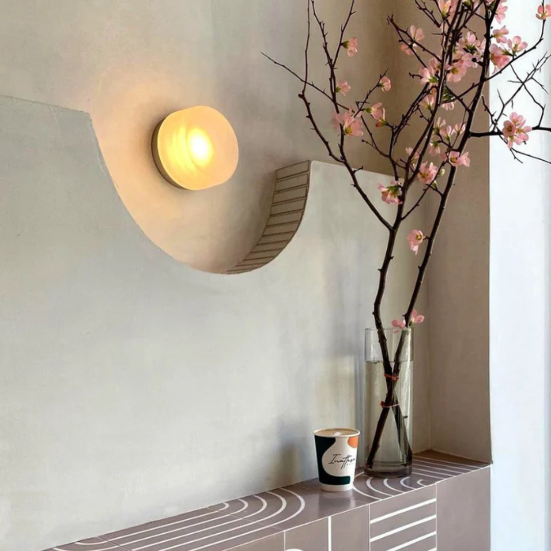 Modern Glass and Metal Wall Sconce – Nordic-Inspired Ambient Light for Bedroom & Living Room | Thomler