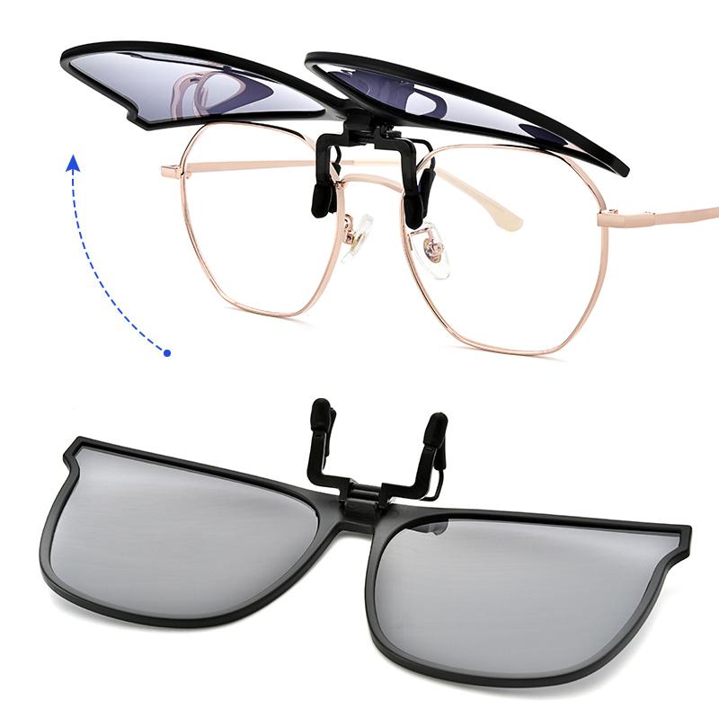 Polarized Flip-Up Clip-On Sunglasses for Prescription Glasses | UV400 Protection | Lightweight Magnesium Alloy | Driving Fishing Outdoor | M | Thomler