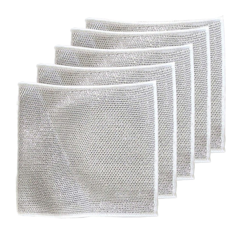 Nylon Mesh Dishcloth Set Safe for Nonstick Cookware Kitchen Cleaning Cloth Reusable Scouring Pad for Pots Pans Dishes Countertops | Thomler