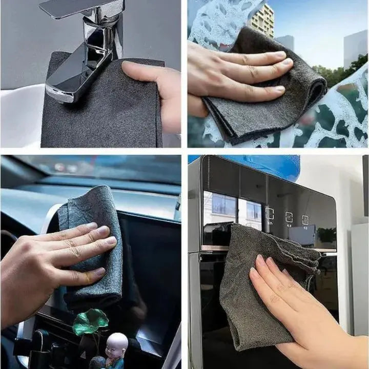 Microfiber Cleaning Cloths 10-Pack Lint-Free Streak-Free for Glass Windows Mirrors Kitchen Stainless Steel Car Detailing No Chemicals | Thomler