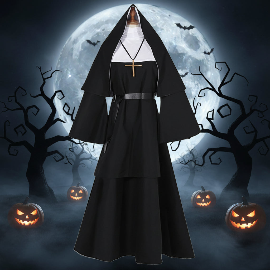 Sinister Religious Figure Ensemble – Full-Length Hooded Garment for Chilling Masquerade Appearances | Thomler