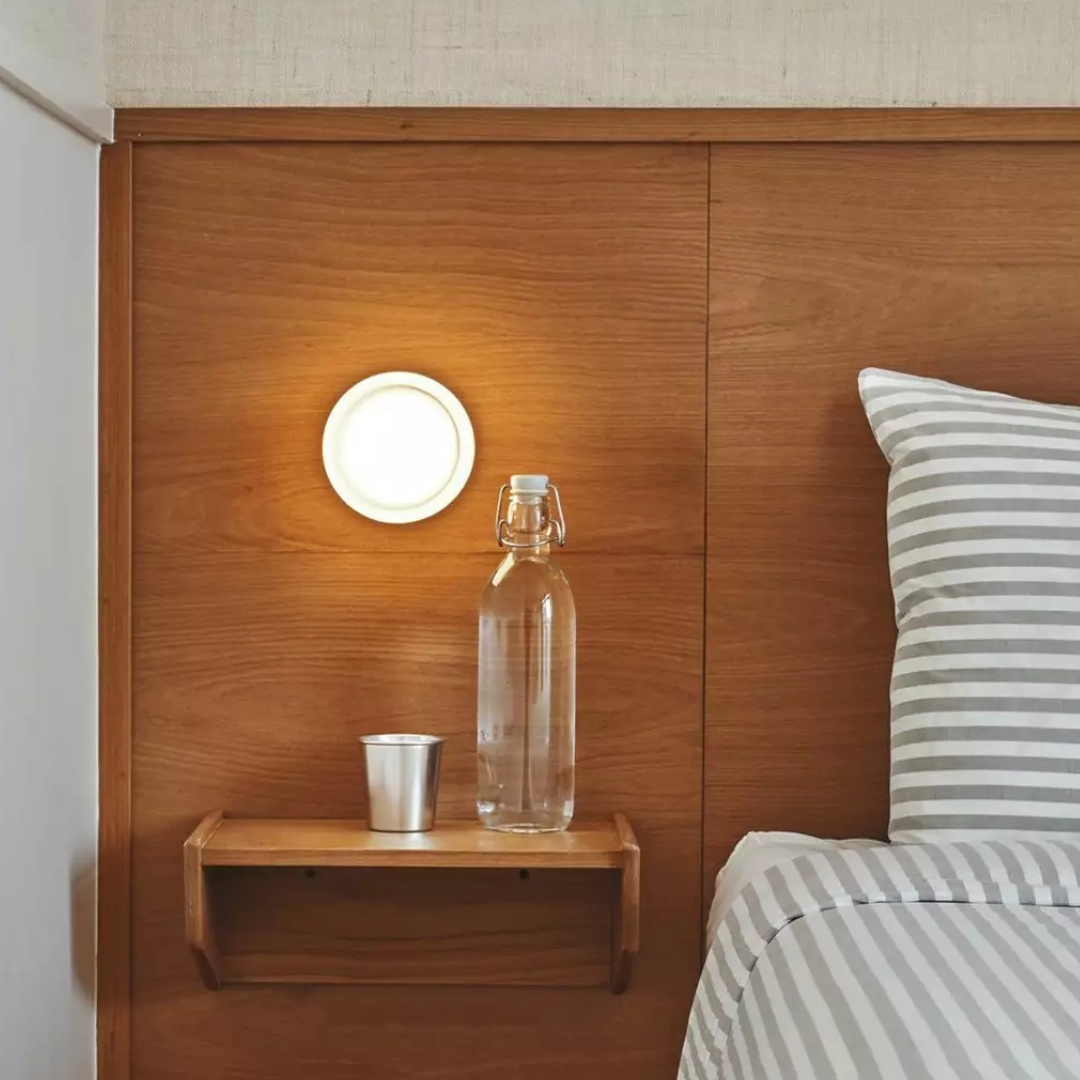 Modern Glass and Metal Wall Sconce – Nordic-Inspired Ambient Light for Bedroom & Living Room | Thomler