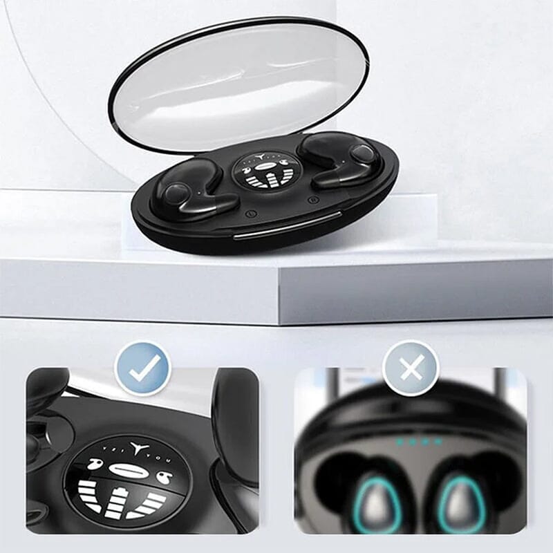 Compact Wireless Bluetooth Sleep Earbuds for Side Sleepers with Noise Isolation & 24-Hour Battery Life for Bedtime Music & Phone Calls | Thomler