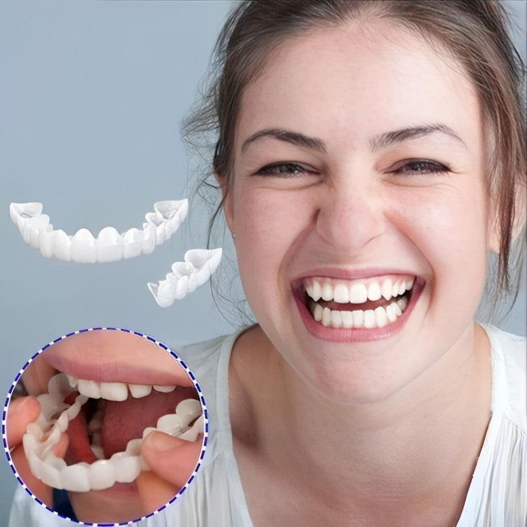 Cosmetic Tooth Covers Upper & Lower Set Instant Snap-On Dental Overlay for Natural Looking Smile Confidence Booster Reusable Teeth Caps | Thomler