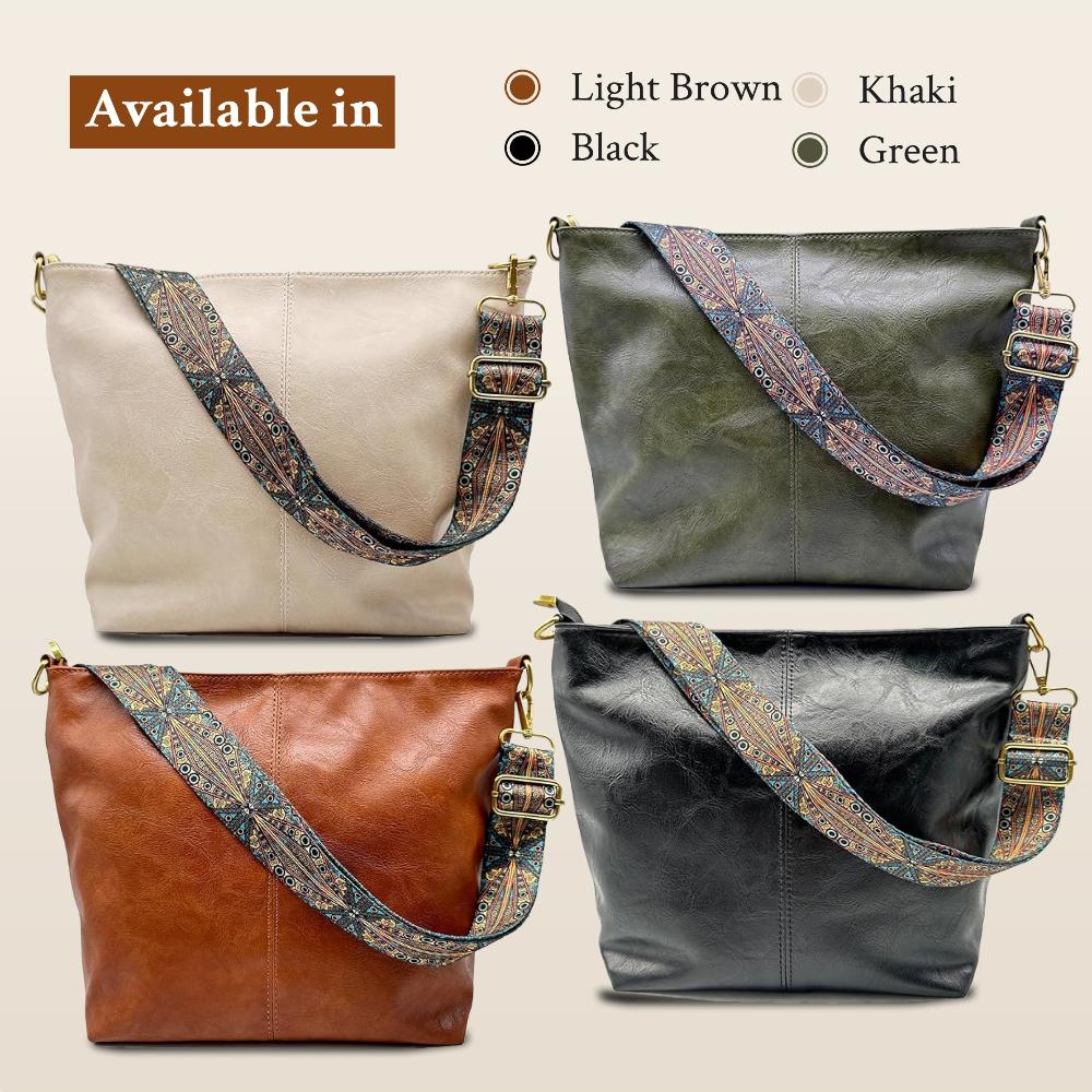 Genuine Leather Crossbody Purse with Adjustable Strap – Vintage Flap Bag for Women | Everyday Shoulder Handbag with Magnetic Closure | Thomler