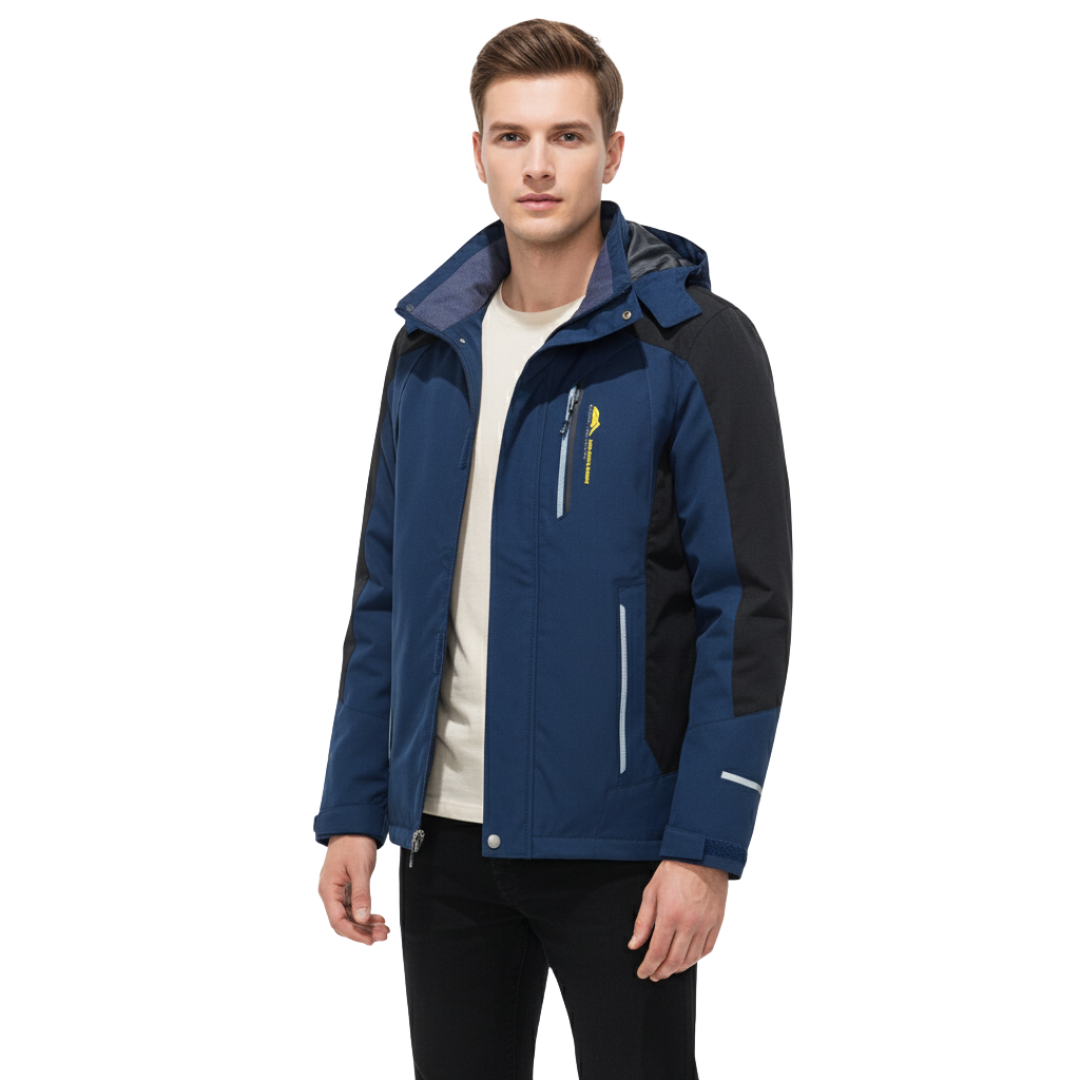 Men's Windproof Rain Shell Jacket with Removable Hood for Hiking, Camping & Outdoor Adventures – Waterproof Lightweight Expedition Coat | Thomler