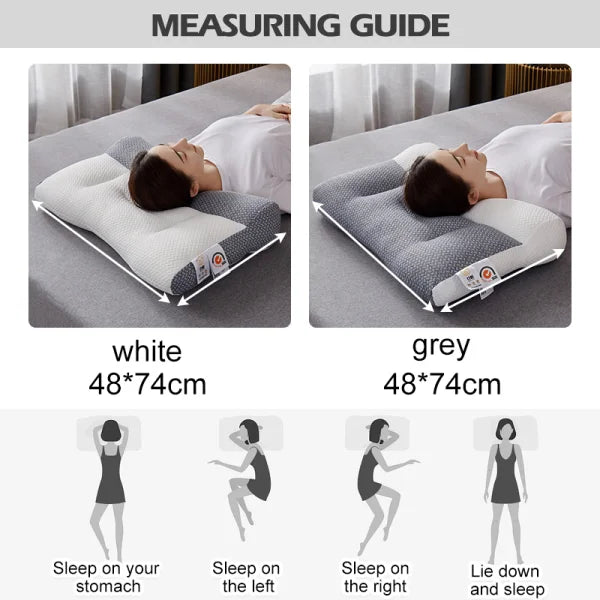 Ergonomic Contour Sleep Pillow with Ear Recess for Side & Back Sleepers – Cervical Alignment Support, Breathable Polyester-Soy Fill | Thomler