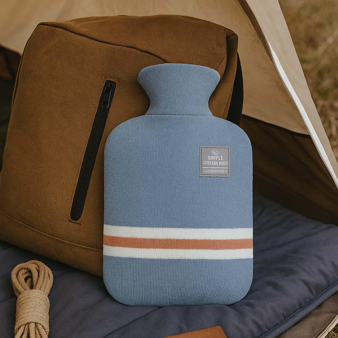 Hot Water Bottle with Knit Cover – 34 fl oz Cozy Heat Therapy for Winter Warmth, Cramps & Muscle Relief | Thomler