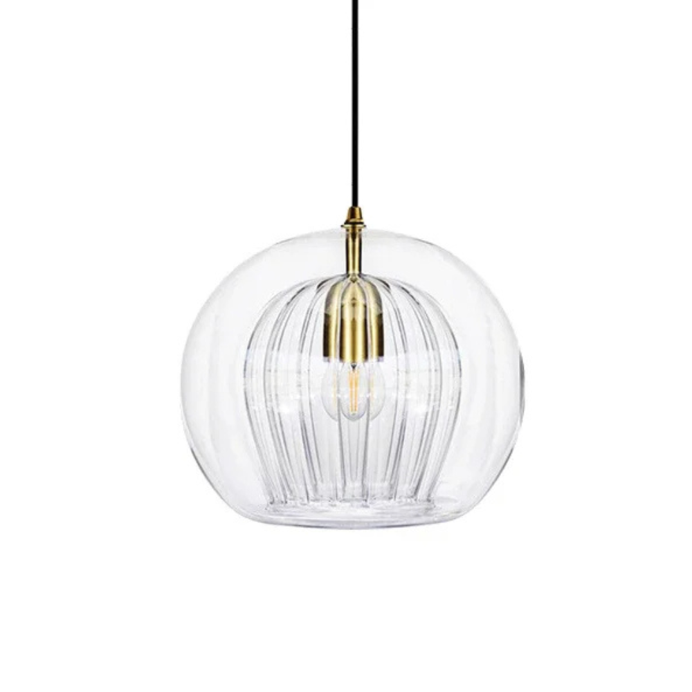 Pendant Light Glass Dome E14 Transparent Kitchen Island Dining Table Hanging Ceiling Lamp Modern Minimalist | Thomler