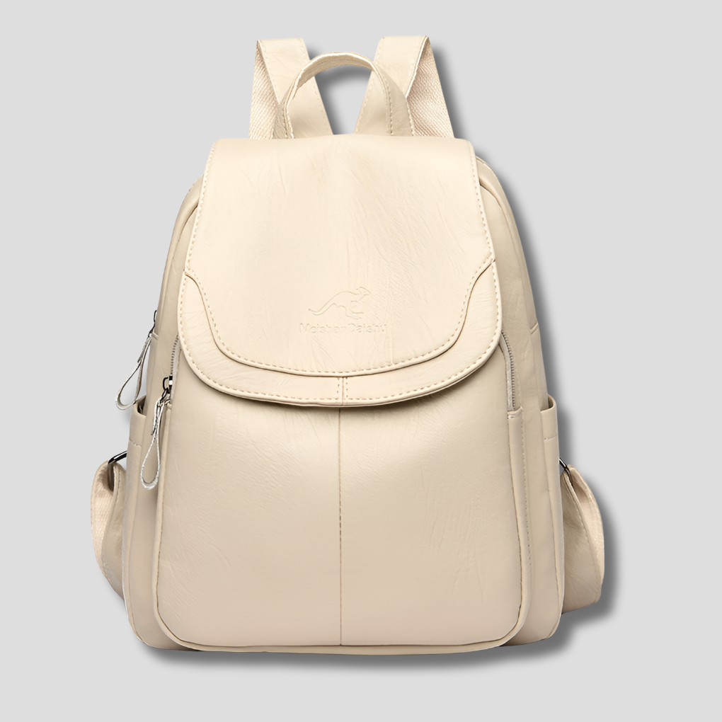 Women's Textured Leather Backpack with Security Features for Work, Travel & Daily Use | Thomler