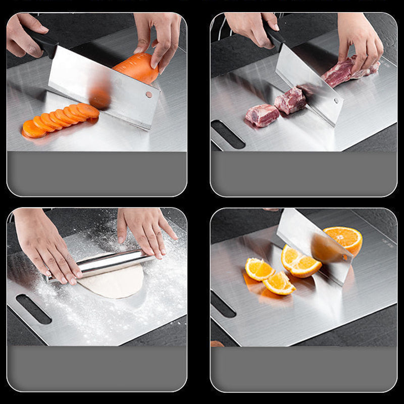 Dual-Surface Stainless Steel Cutting Board for Kitchen Food Prep & Meal Safety | Rust-Resistant Chopping Board for Meat, Vegetables, Bread | Thomler