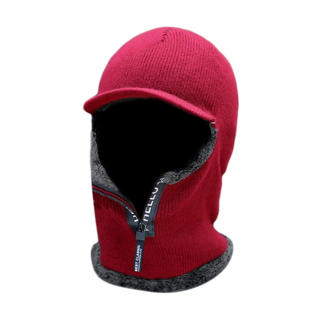Knit Winter Balaclava with Fleece Lining & Zip Shield for Cycling, Skiing & Outdoor Cold Weather | Thomler