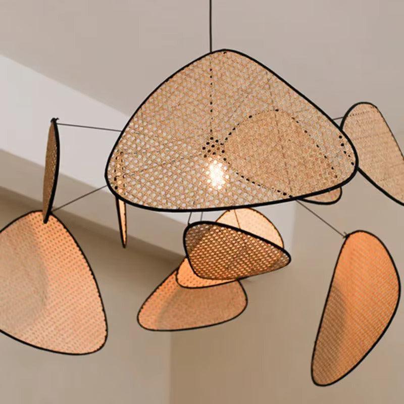 Pendant Light Rattan 120.0 cm Natural Dining Room Living Room Boho Japandi Scandinavian Hanging Ceiling Lamp E27 | Thomler
