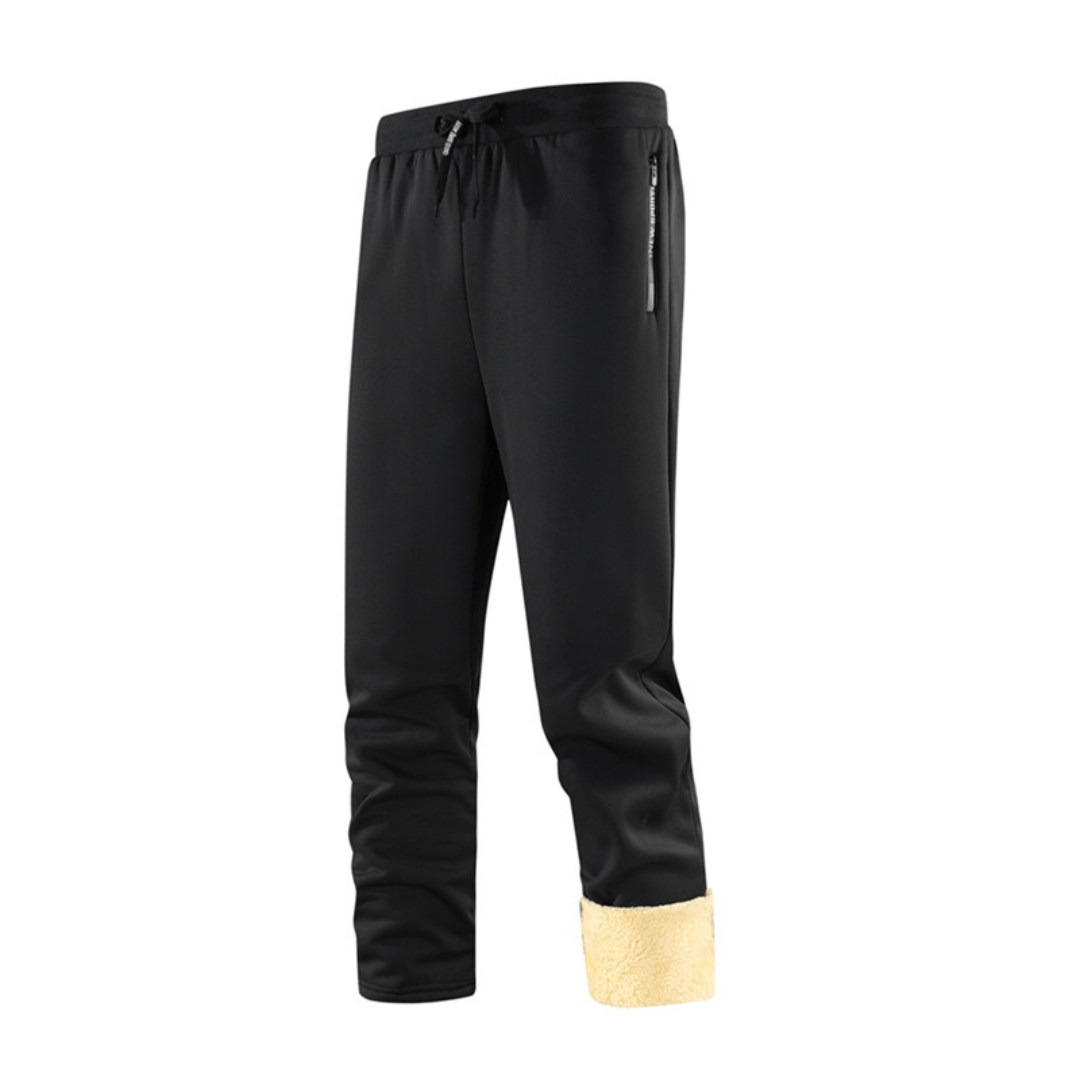 Thermal Fleece-Lined Joggers with Zippered Pockets – Winter Sweatpants for Men | Thomler