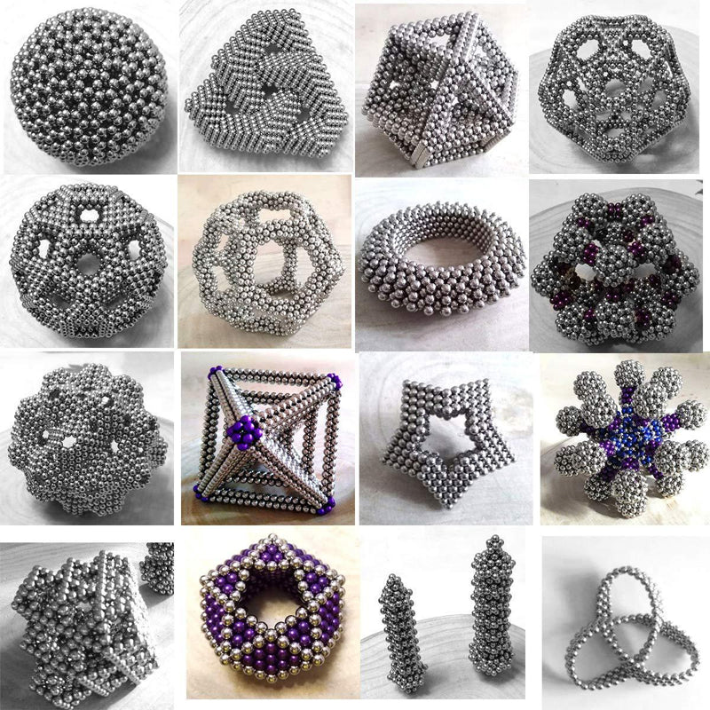 Magnetic Desk Spheres Stress Relief Fidget Set with 216 Mini Building Balls for Creative Puzzle Play Adults Kids STEM Toy | Thomler