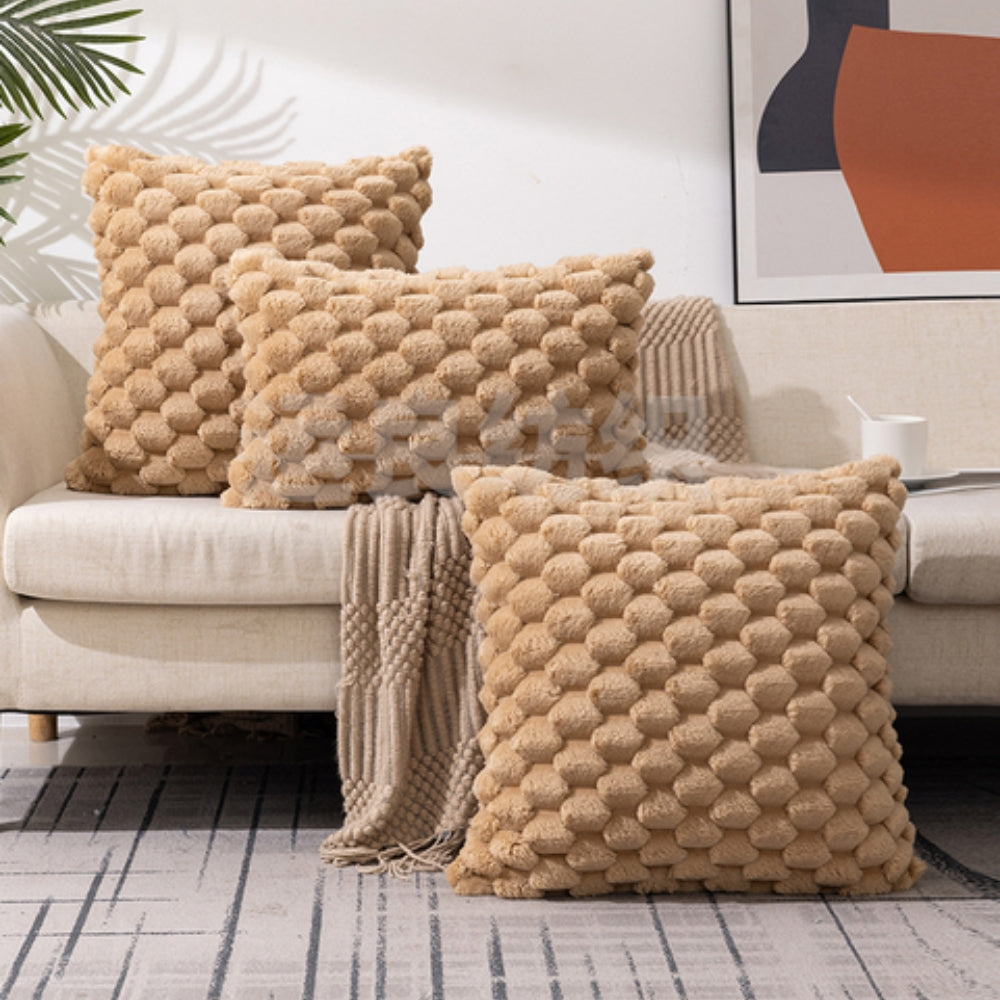 Cushion Cover Cotton Polyester 3D Texture Pink Sofa Bedroom Decorative Throw Pillow Case Scandinavian Style | Thomler
