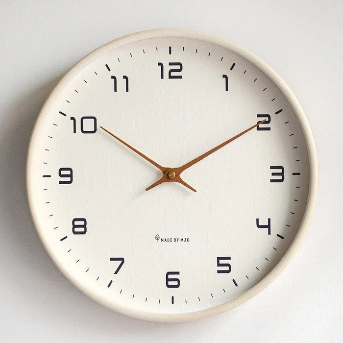 Minimalist Wooden Wall Clock for Living Room & Office – Silent Quartz Movement – Natural Wood Finish | Thomler