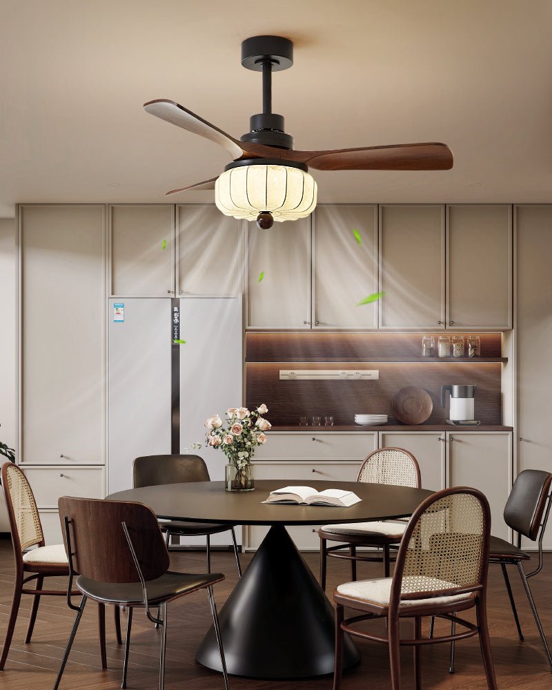 Retro Farmhouse Ceiling Fan with Integrated LED Light & Remote – 36"/42"/52" – 6 Speeds | Thomler