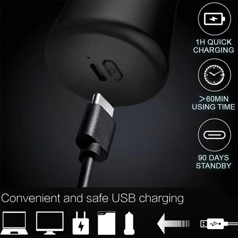Travel-Size Rechargeable Men's Foil Shaver with USB-C Charging for On-the-Go Grooming | Thomler