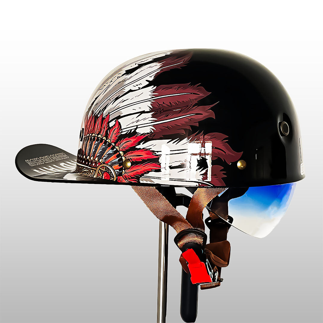DOT-Certified Motorcycle Half Helmet with Baseball Cap Style for Urban Riding and Commuting | Thomler