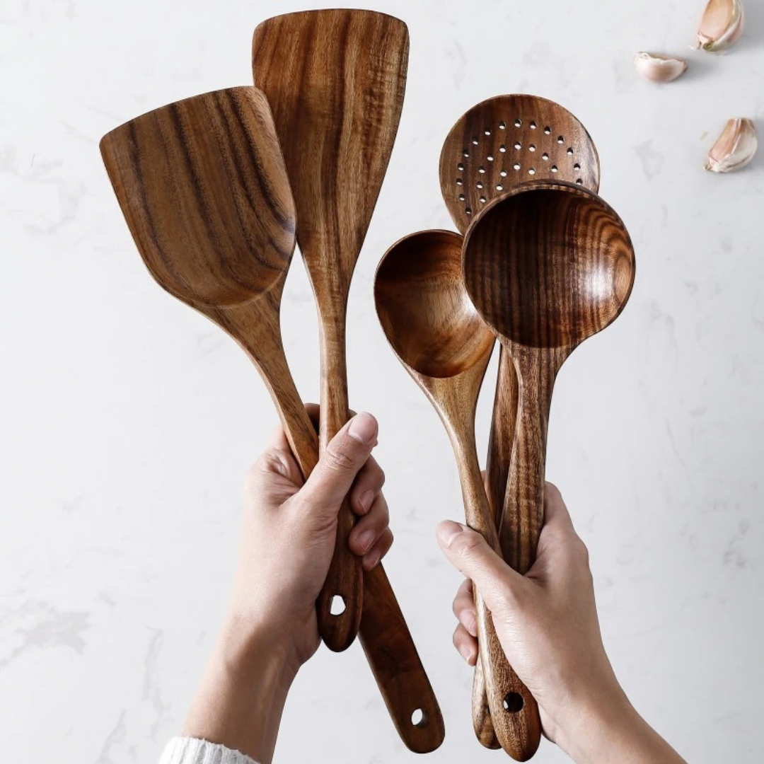 Kitchen Utensil Natural Walnut Wood Cooking Tool For Non Stick Pans Stirring Serving Flipping Wooden Kitchenware | Thomler