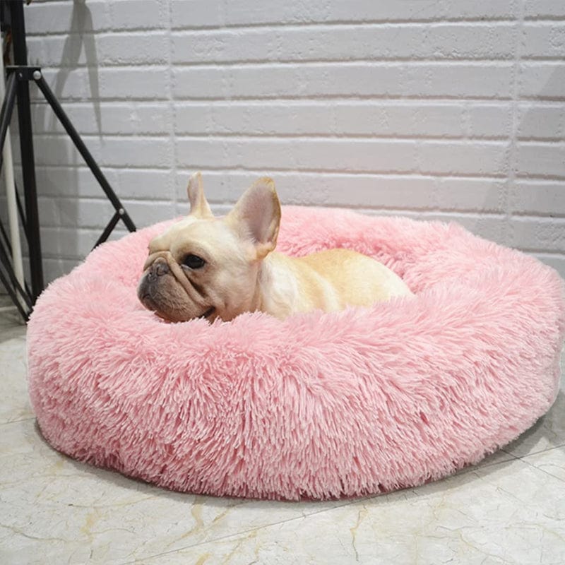 Round Raised-Edge Pet Bed with Plush Faux Fur Fill for Dogs & Cats | Thomler