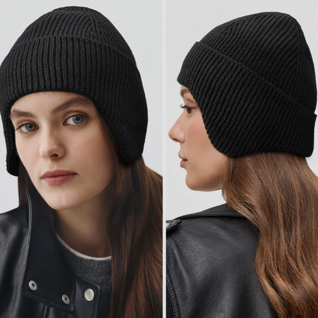 Fleece-Lined Knit Hat with Ear Flaps for Winter Outdoor Activities – Thermal Beanie for Skiing, Hiking, Cycling | Thomler