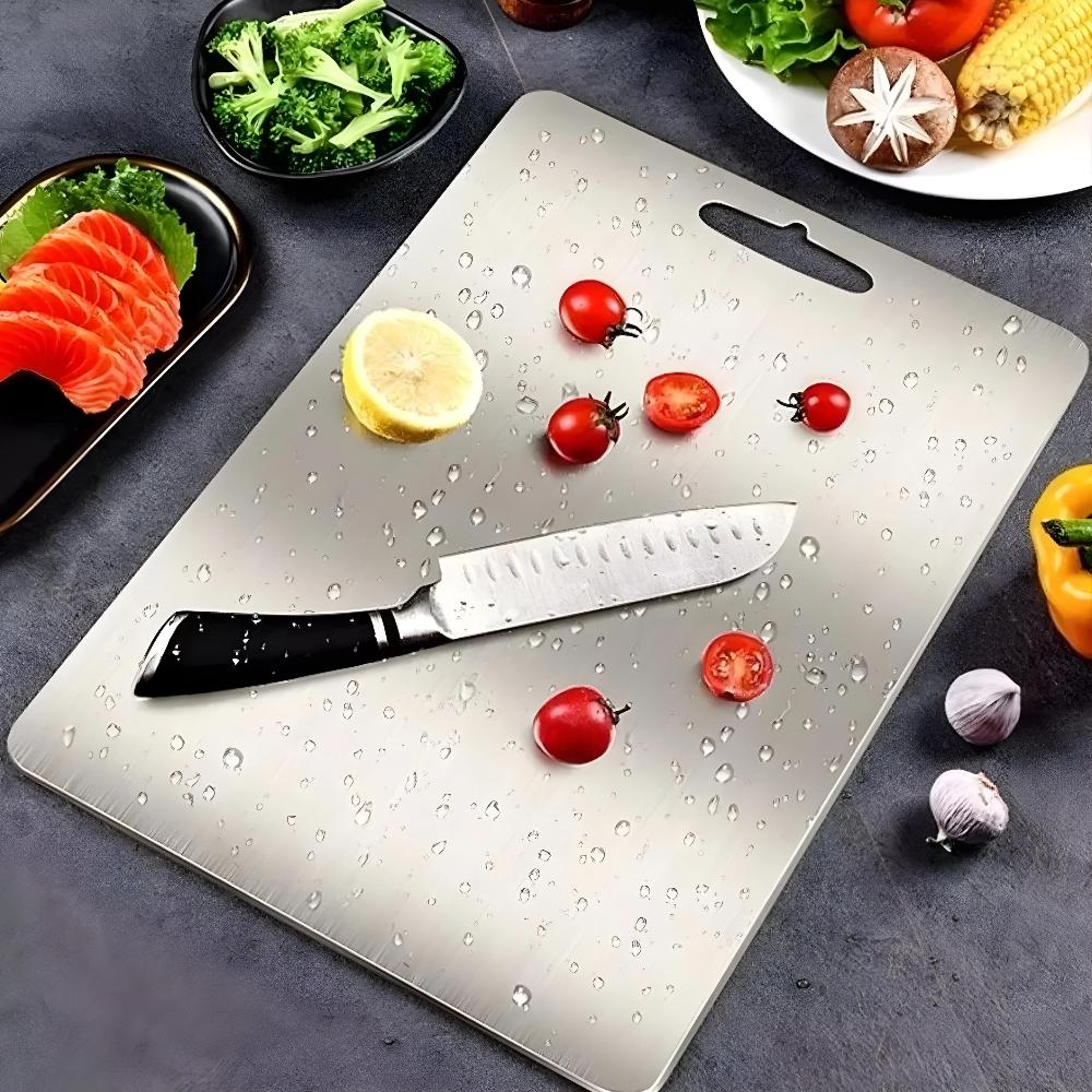Stainless Steel Cutting Board for Kitchen – Antibacterial Non-Porous Food Prep Surface – Dishwasher Safe | Thomler