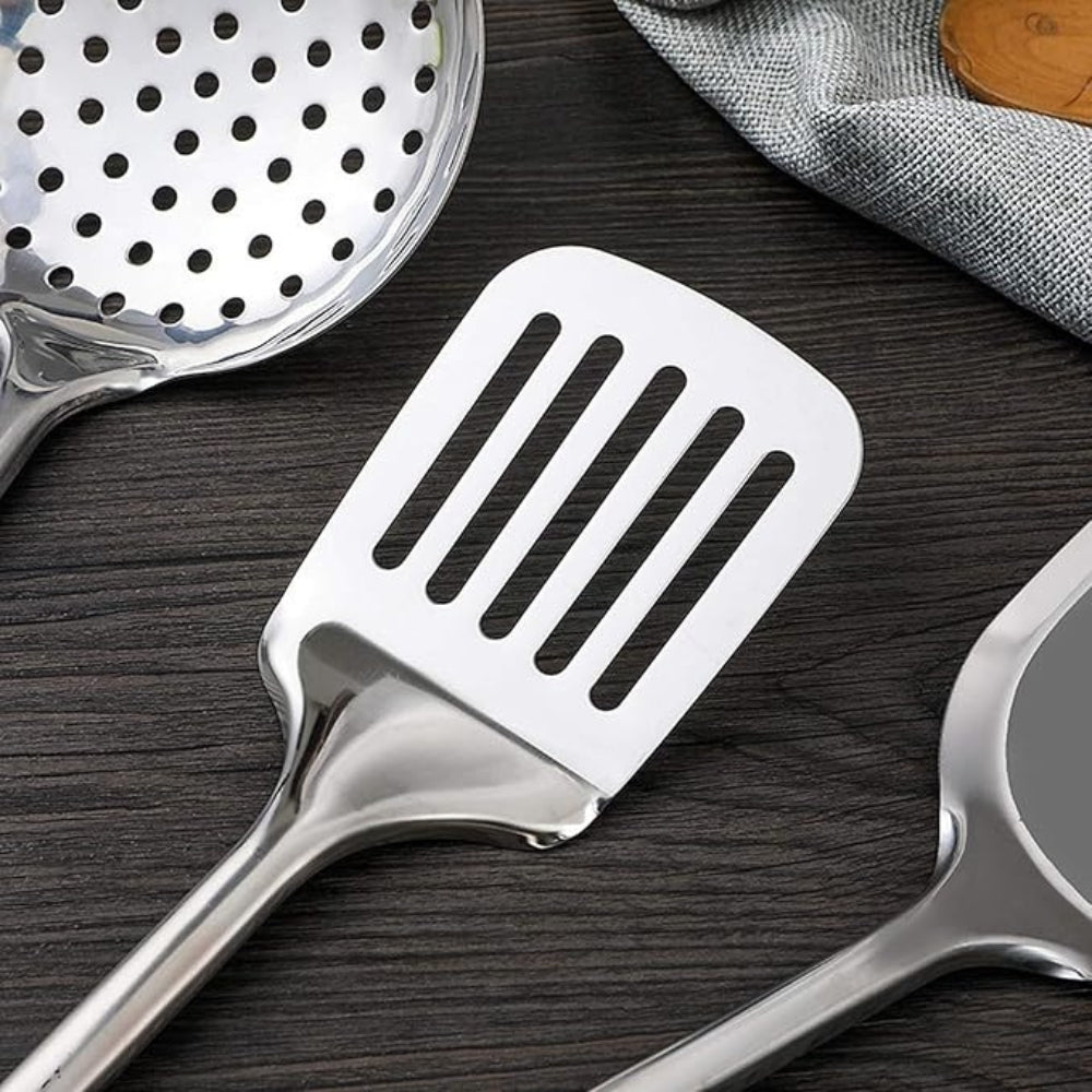Kitchen Utensil Set Stainless Steel 5-Piece Kit Spatula Ladle Skimmer Tools Heat Resistant Professional Chef Cookware for Home Restaurant | Thomler
