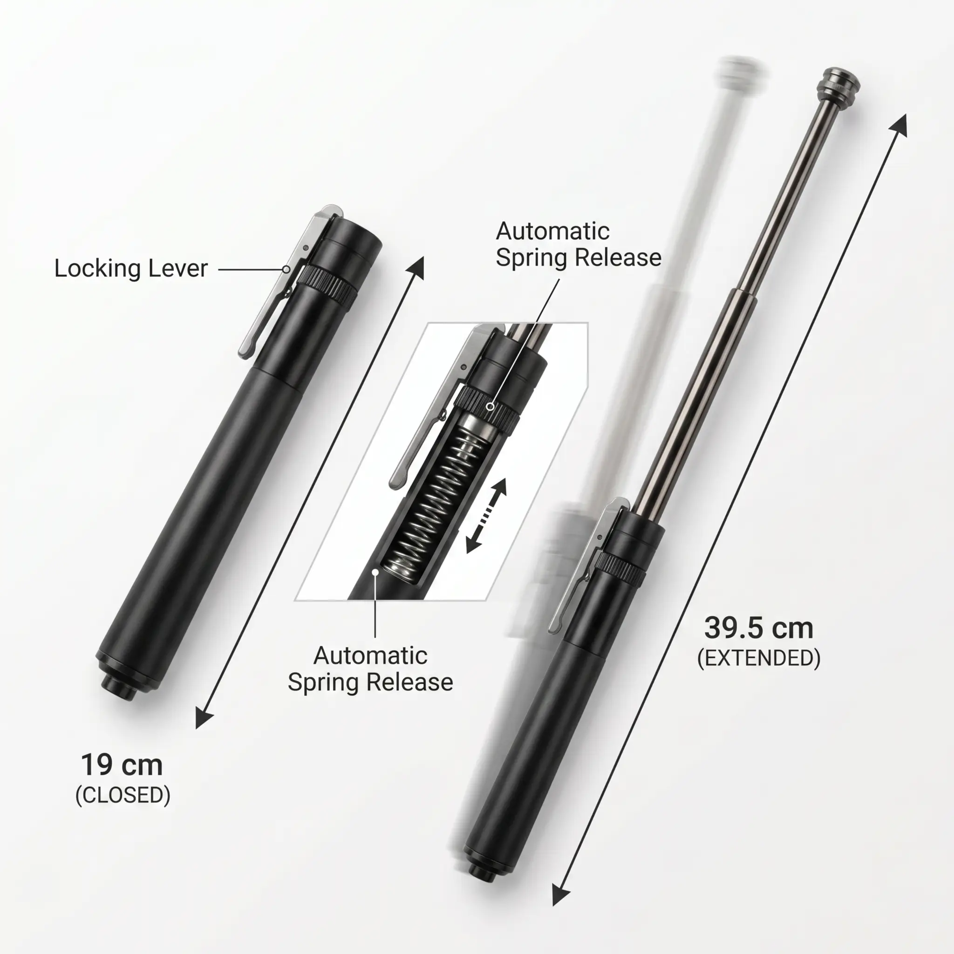 Telescoping Metal Defense Baton with Spring-Loaded Extension for Personal Safety and EDC | Thomler