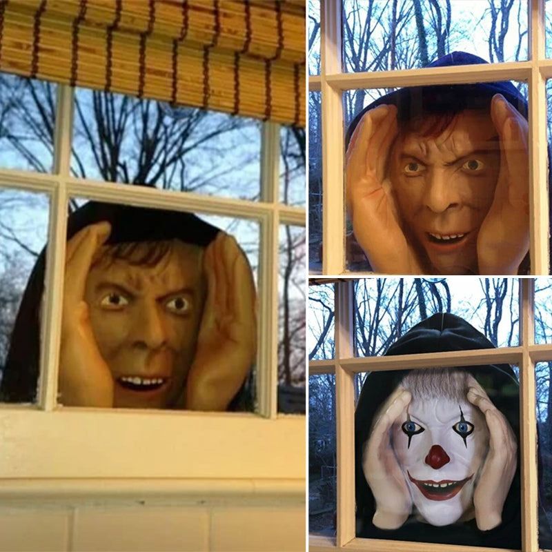 Glowing Peeper Window Cling — Spooky Stare Decal for Halloween Outdoor Indoor Decoration Trick-or-Treat Haunted House Party Supplies | Thomler