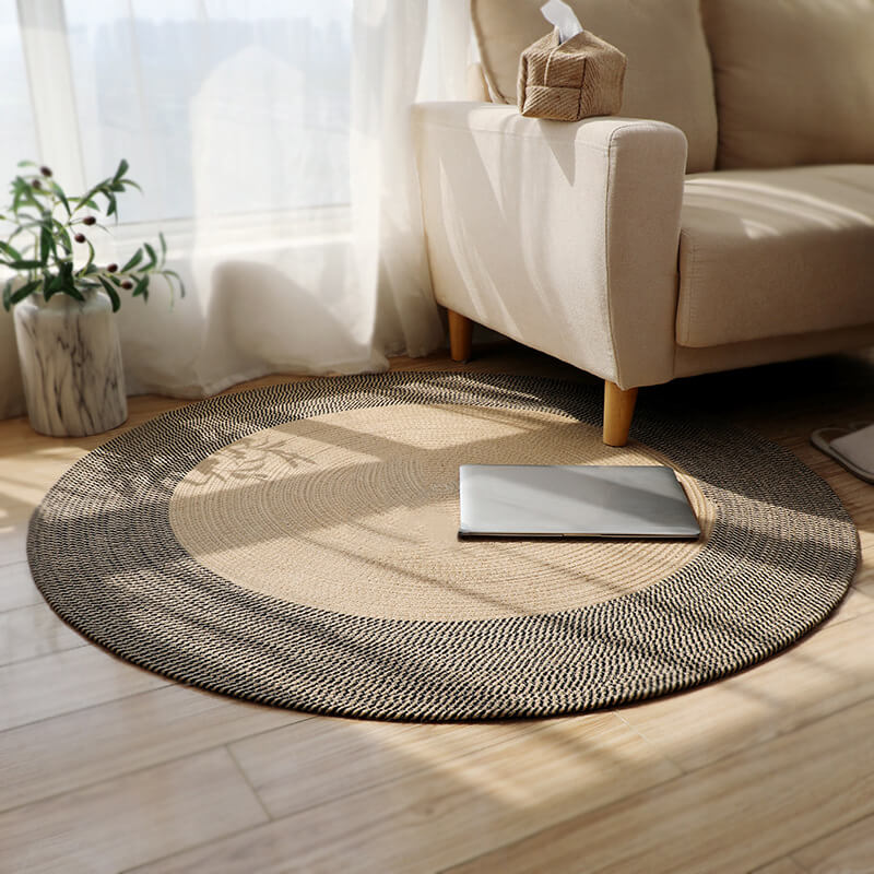 Woven Circular Jute Floor Mat – Natural Fiber Area Rug for Living Room & Bedroom | Thomler