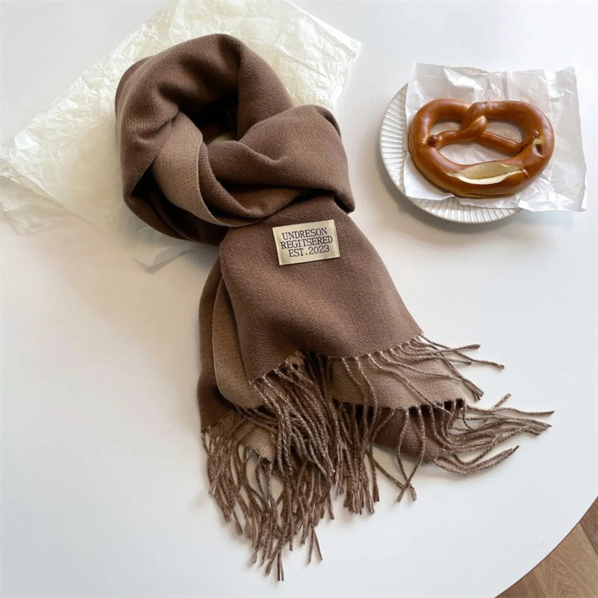 Reversible Fringed Pashmina Wrap Scarf – Soft Tassel Shawl for Women, Two-Tone Elegant Design for All Seasons | Thomler