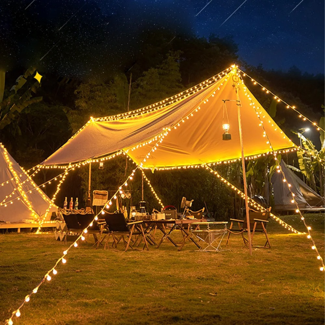 Solar String Lights Outdoor Waterproof 33ft LED Globe Fairy Lights for Patio Garden Camping Party Deck Yard Warm White Glow Wireless | Thomler