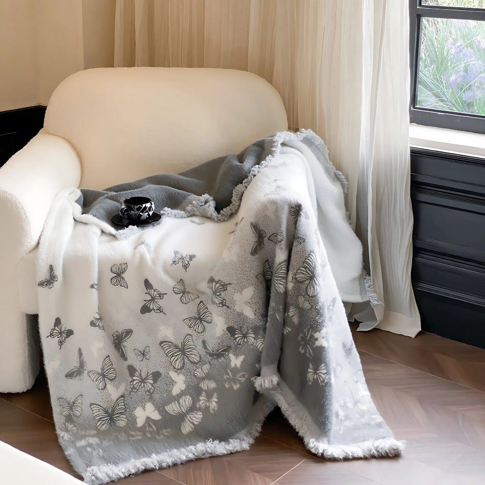Jacquard Throw Blanket with Asian-Inspired Pattern – Soft Polyester Nylon Blend for Couch, Bed & Sofa | Thomler