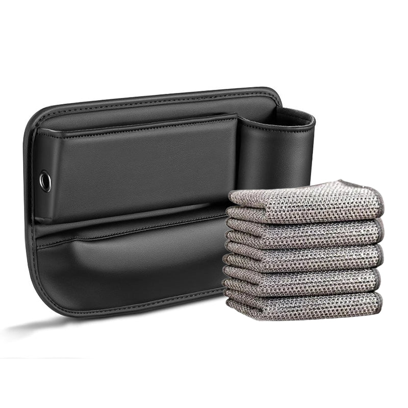 Car Seat Gap Organizer Faux Leather Storage Caddy with Charging Port for Center Console Driver Passenger Side Vehicle Accessories | Thomler