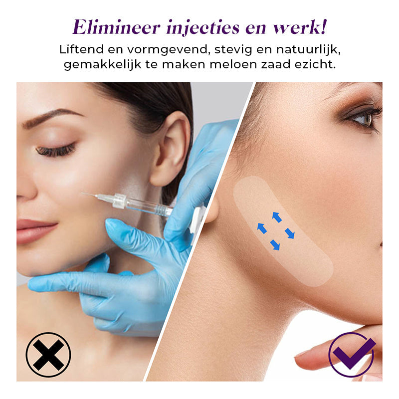 Invisible Facial Lifting Tape Strips for Jawline Contouring & Wrinkle Smoothing - Clear V-Shape Face Lift Stickers for Under Makeup - Breath | Thomler
