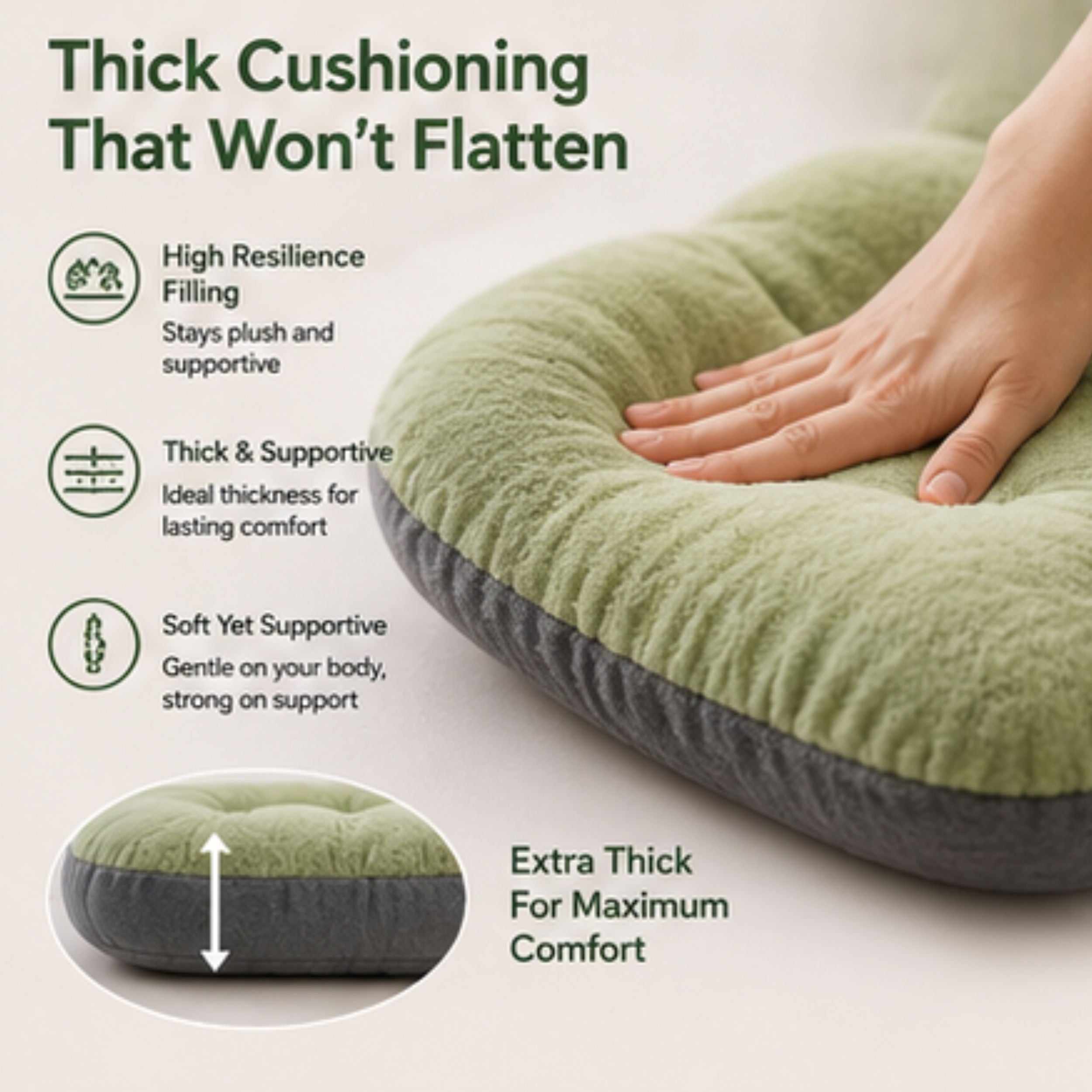 Tailbone Support Seat Pad with Memory Foam for Office Chair Car Wheelchair Relief from Lower Back Sciatica Discomfort Universal Fit Removabl | Thomler