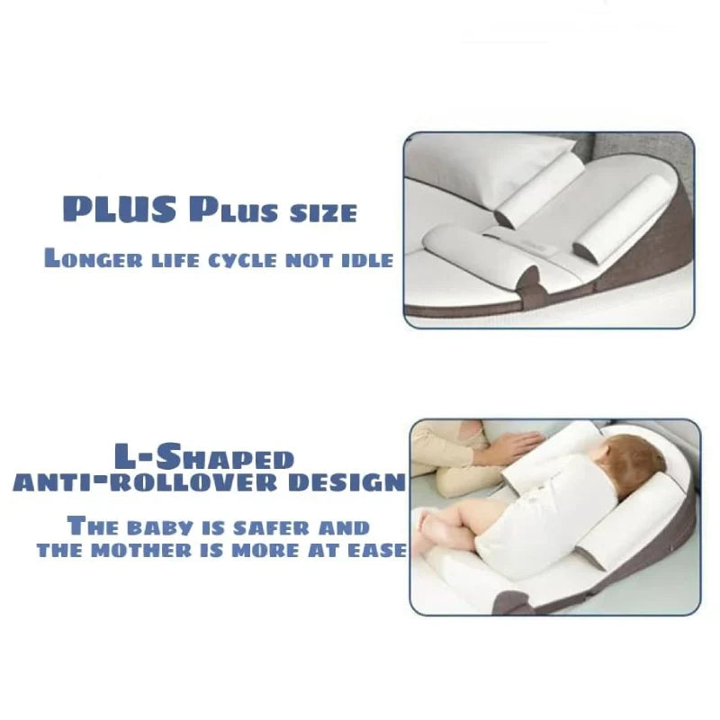 Infant Sleep Positioner Wedge with Memory Foam for Reflux Relief & Safe Side Sleeping | Thomler
