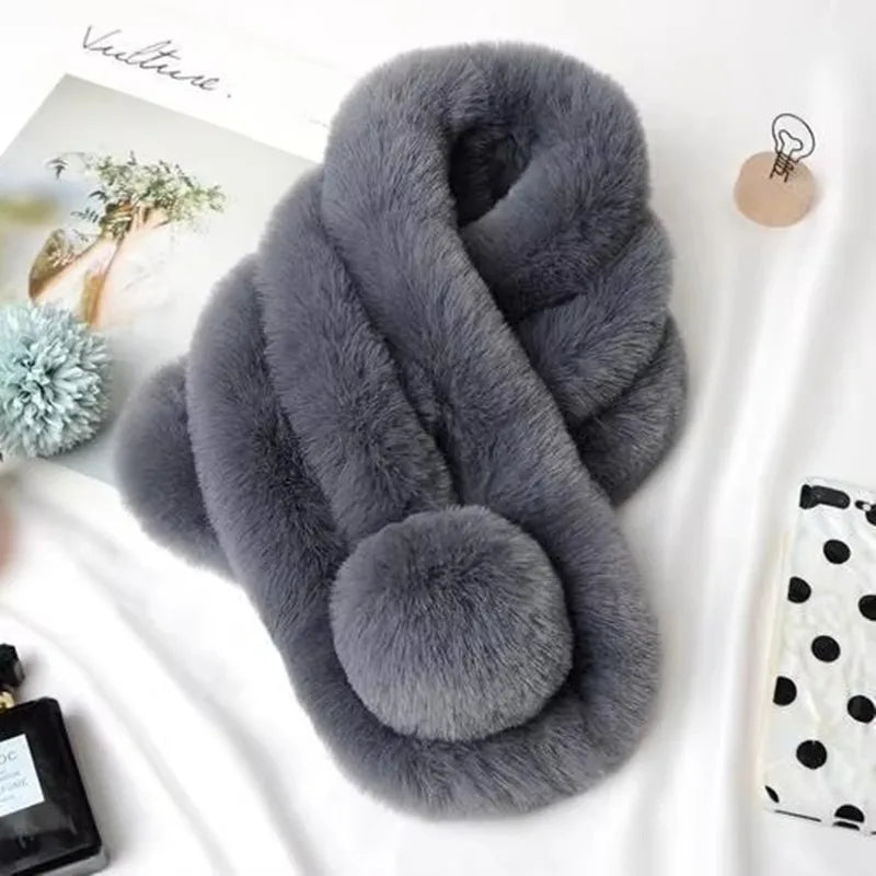 Soft Faux Fur Neck Warmer – Cozy Loop-Through Cold Weather Accessory for Women – Gentle Pull-Through Style for Everyday Comfort & Elegant | Thomler