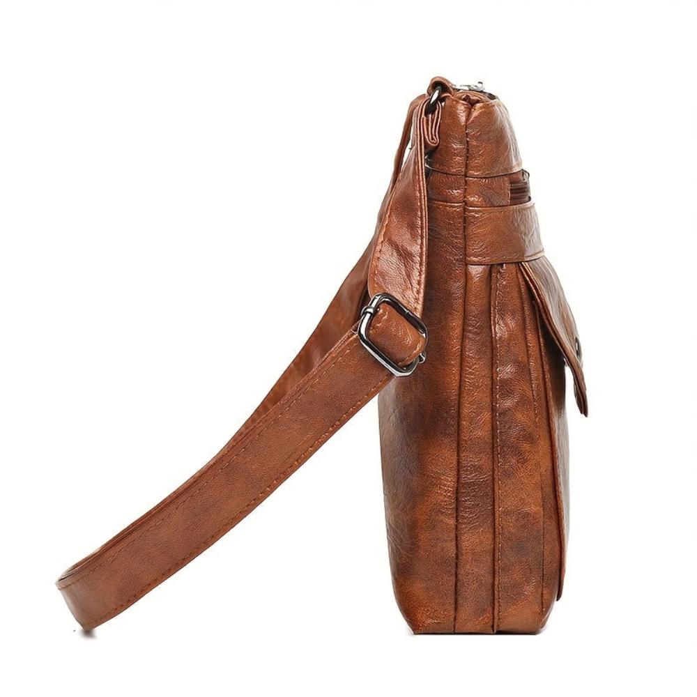 Retro Crossbody Purse – Compact Vegan Leather Shoulder Bag with Adjustable Strap for Women – Everyday Organizer Handbag | Thomler