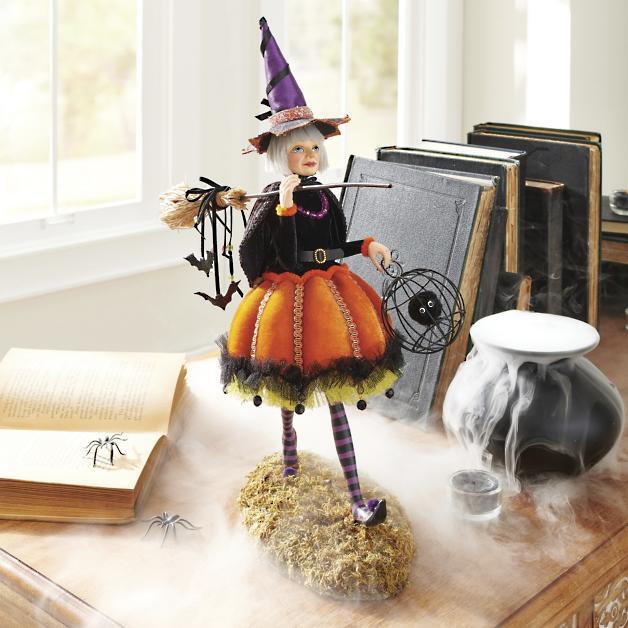 Handcrafted Resin Witch Figurine for Halloween Decor | Mystical Table Accent Sculpture | Gothic Home Centerpiece | Vintage Spooky | Thomler