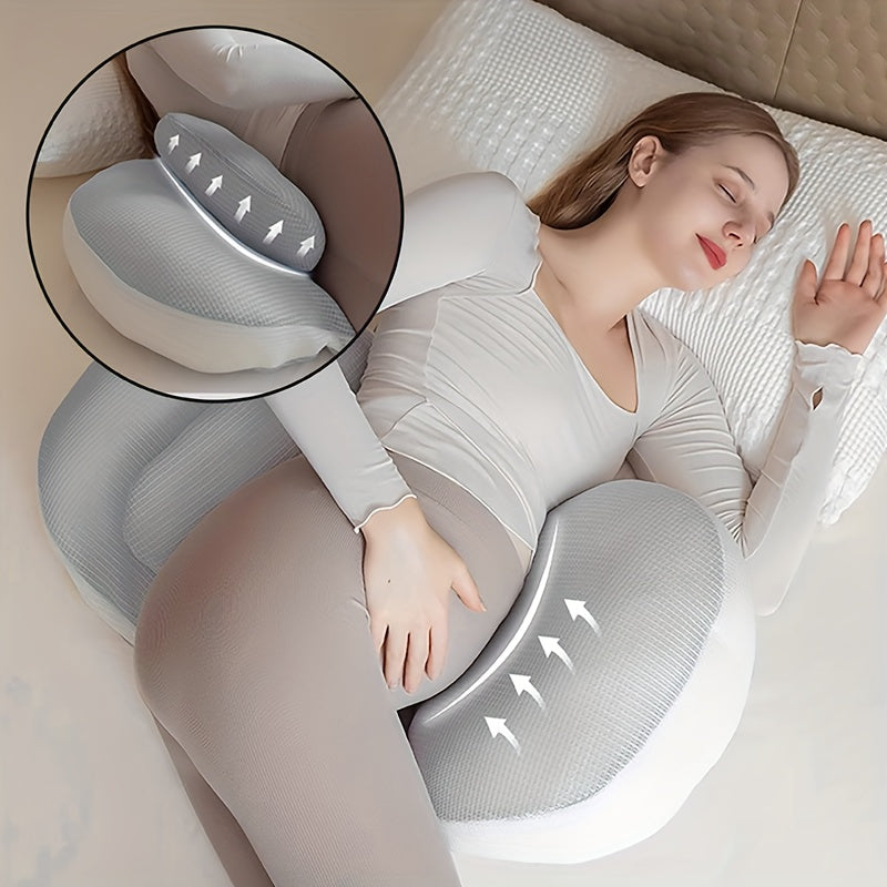 Pregnancy Body Pillow with Adjustable Belly Support Strap for Side & Back Sleepers – Relief Cushion for Expecting Mothers & Nursing | Thomler