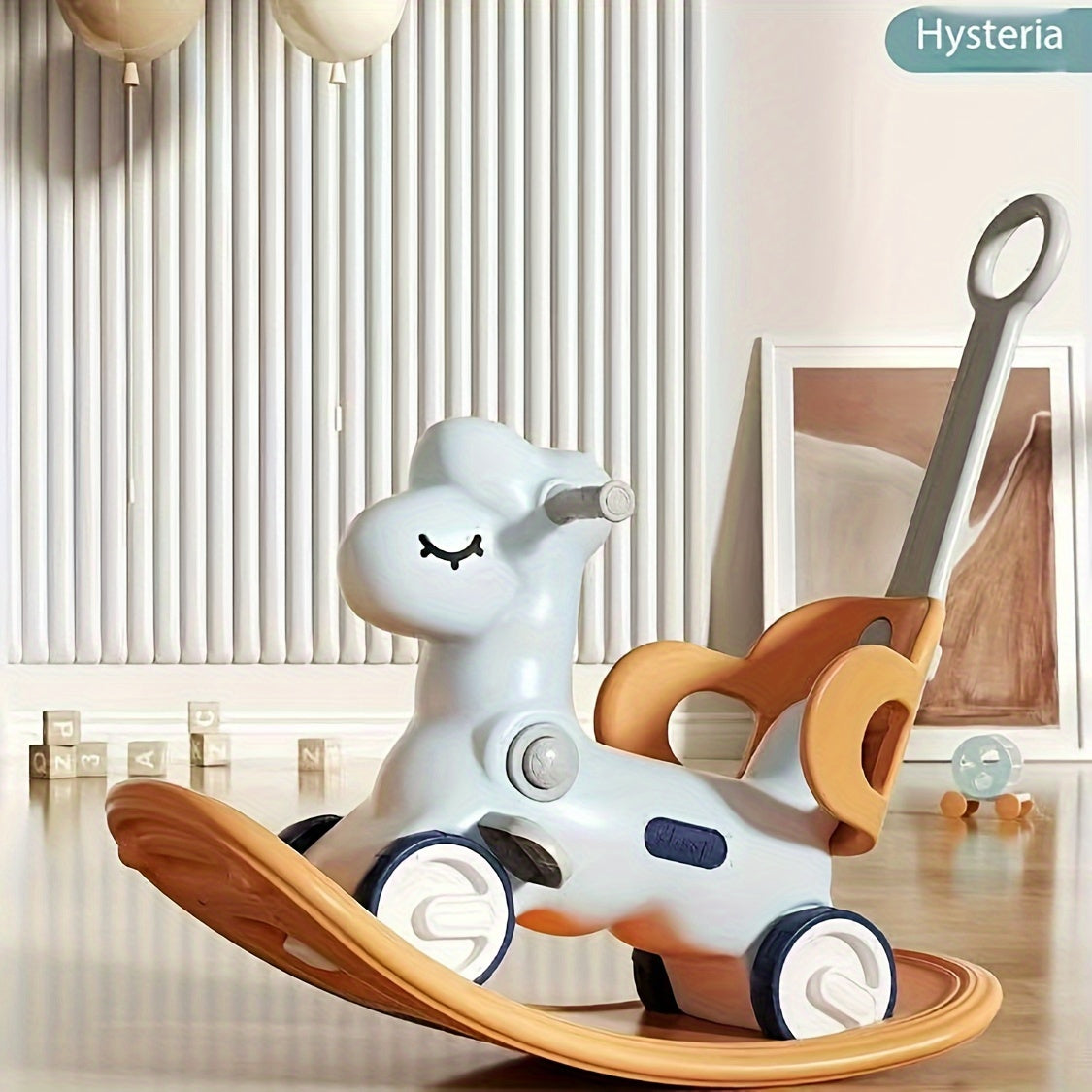 Baby Rocking Horse Balance Bike Plastic 75.0 cm Indoor Toddler Riding Toy 2-in-1 Developmental Play Fun | Thomler